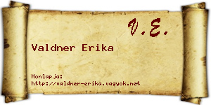 Valdner Erika névjegykártya